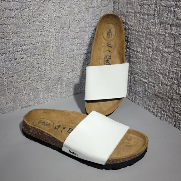 Betula By Birkenstock Reggae Unisex Size US L7 M5 White Birko-Flor Slide Sandal - Picture 2 of 12